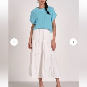 NWT Elan White Maxi Skirt with attached sweater